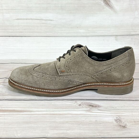 Mephisto Air Jet Derby Mens 8.5 Tan Brown Suede Wingtip Brogue Oxford Dress Shoe - Picture 7 of 14